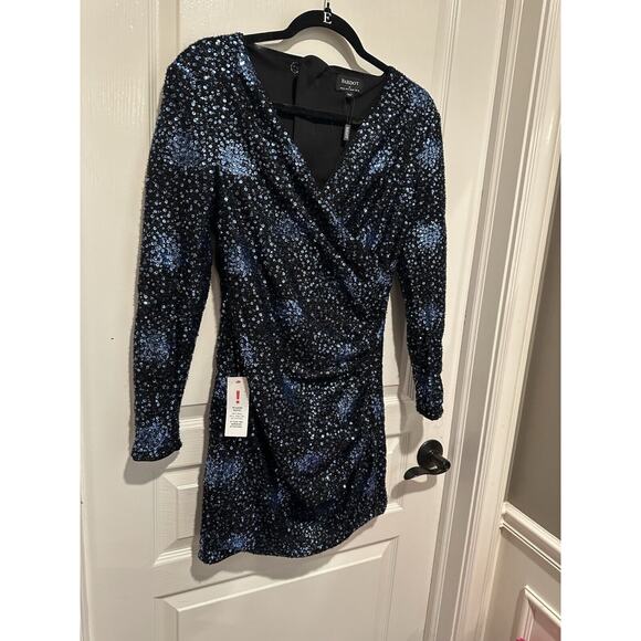 Bardot Blue Sequin Wrap Dress - Size M - NWT - Picture 7 of 9